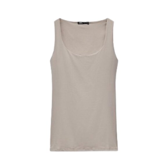 Zara Wide Strap Polyamide Top - Picture 1 of 3
